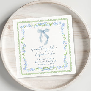 Something Blue Bow Bridal Shower Napkin