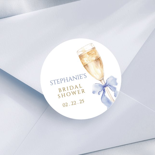Something Blue Bow Champagne Glass Stickers (Creator Uploaded)