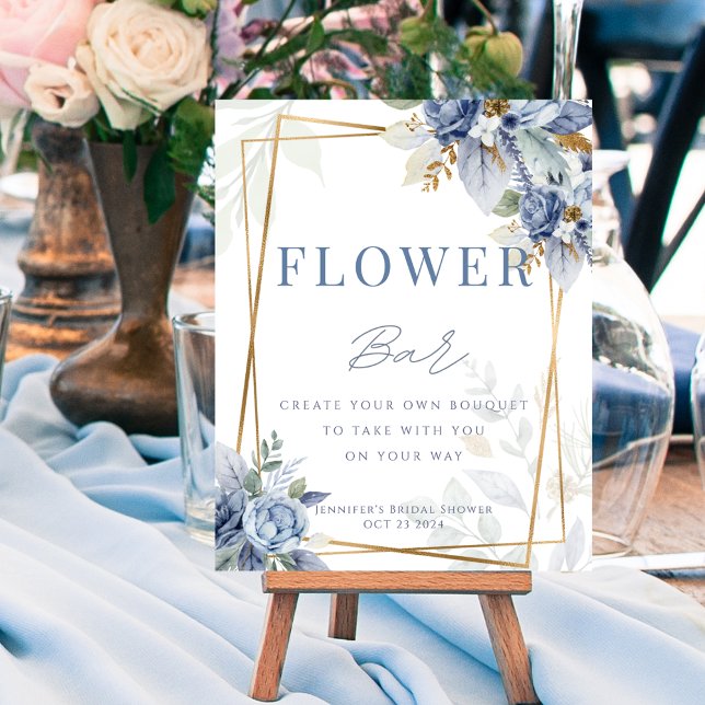 Something Blue Bridal Flower Bar Sign Poster (Something Blue Bridal Flower Bar Sign Poster)