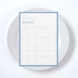 Something Blue Bridal Shower Bingo Game Invitation