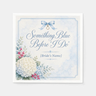 Something Blue Bridal Shower | Blue Hydrangea Napkin