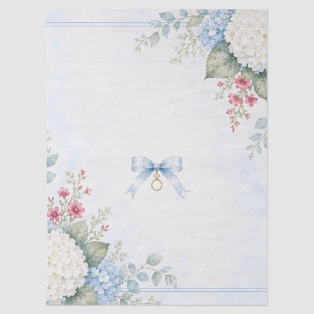 Something Blue Bridal Shower | Blue Hydrangea Tissue Paper (Front)