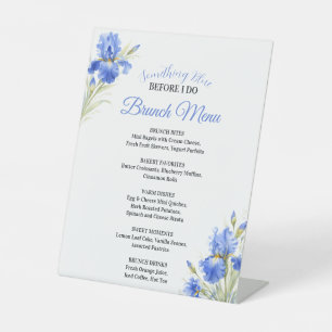 Something Blue Bridal Shower Brunch Menu Pedestal Sign