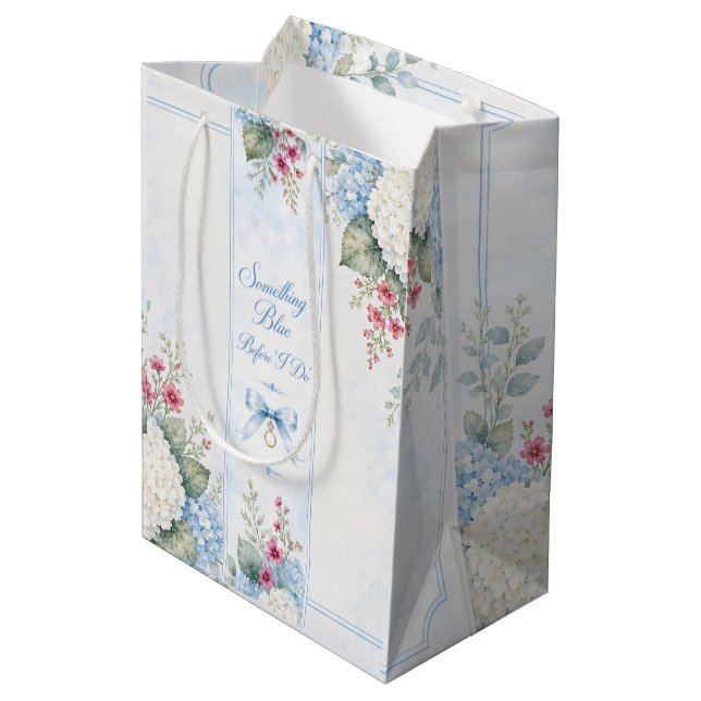 something blue bridal shower candle favour medium gift bag (Back Angled)