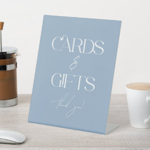 Something Blue Bridal Shower Cards & Gifts Pedestal Sign