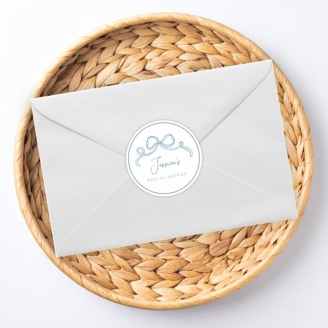Something Blue Bridal Shower Classic Round Sticker (Creator Uploaded)