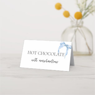 Something Blue Bridal Shower Dusty Bow Buffet Place Card