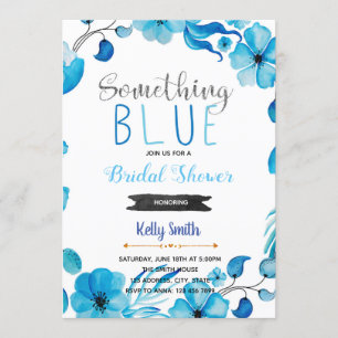 Something blue bridal shower invitation