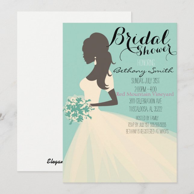 Something Blue Bridal shower invitation (Front/Back)