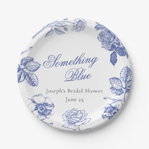Something Blue Bridal Shower Invitation Paper Plate