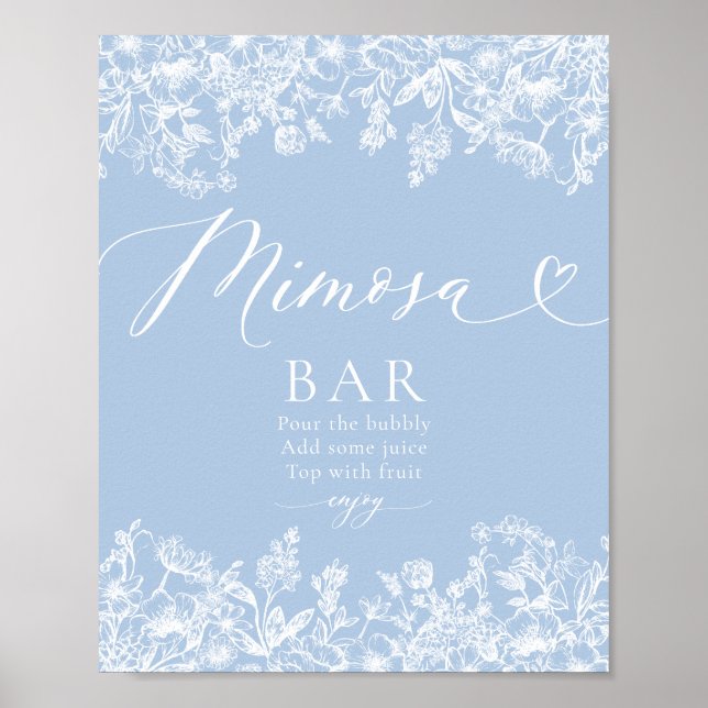 Something Blue Bridal Shower Mimosa Bar Sign (Front)