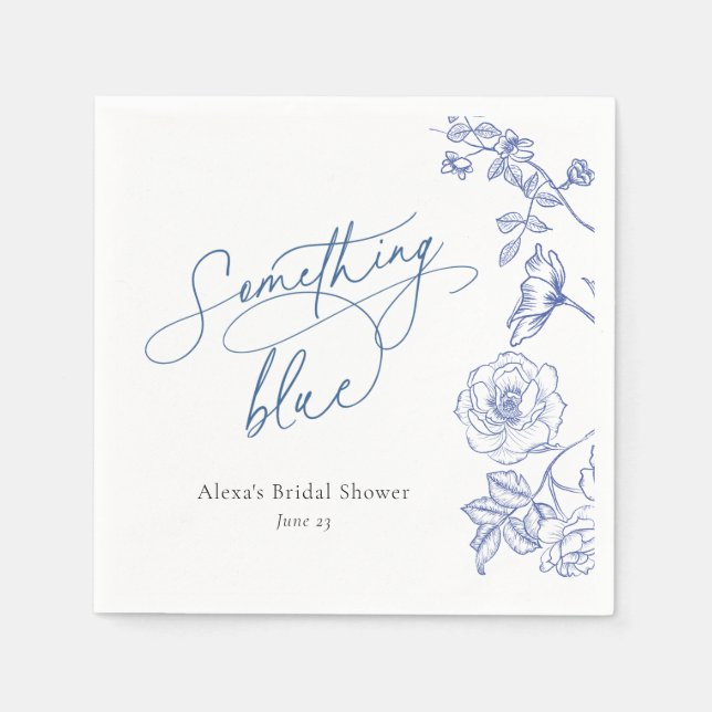 Something Blue Bridal Shower Napkin (Front)