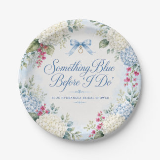 Something Blue Bridal Shower Paper Plates | Blue H