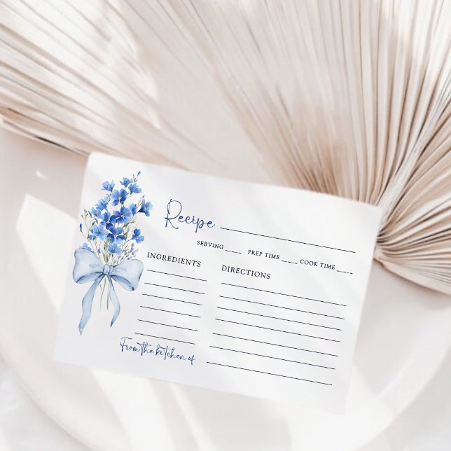 Something Blue Bridal Shower Recipe Card (Creator Uploaded)