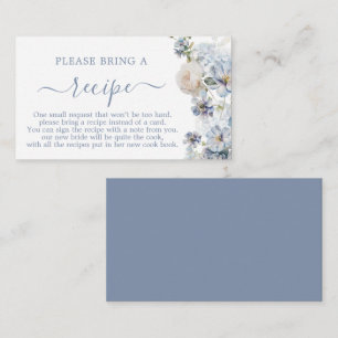 Something Blue Bridal Shower Recipe Card Request