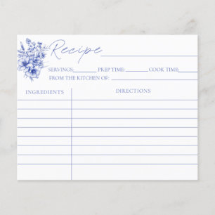 Something Blue Bridal Shower Recipe Cards