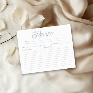 Something Blue Bridal Shower  Recipe Cards