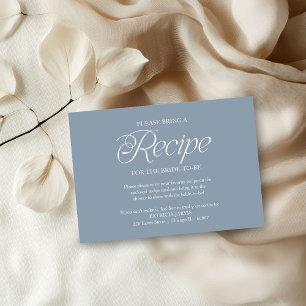 Something Blue Bridal Shower Recipe Request Invitation
