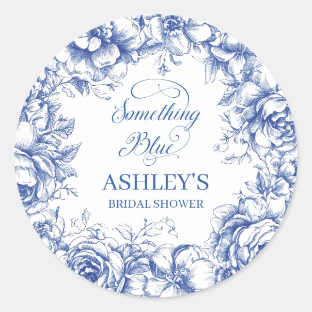 Something Blue Bridal Shower Stickers (Front)