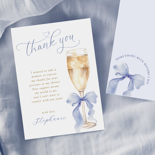 Something Blue Bridal Shower Thank You Card (Creator Uploaded)