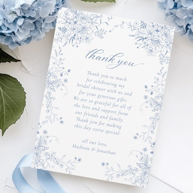 Something Blue Bridal Shower Thank You Card (Creator Uploaded)