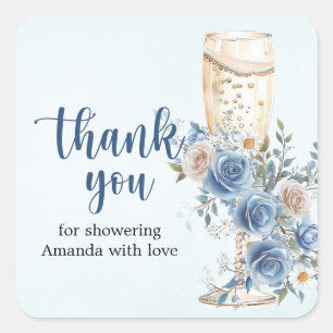 Something Blue Bridal Shower Thank You Square Sticker
