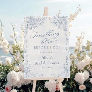 Something Blue Bridal Shower Welcome Acrylic Sign