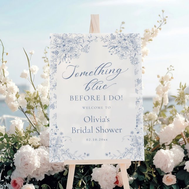 Something Blue Bridal Shower Welcome  Acrylic Sign (Creator Uploaded)