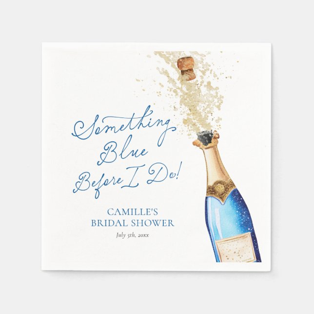 Something Blue Brunch Bridal Paper Napkin (Front)