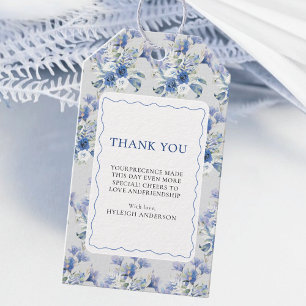 Something Blue Calla Lily Ribbon Bow Bridal Shower Gift Tags