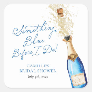 Something Blue Champagne Bridal Brunch Square Sticker
