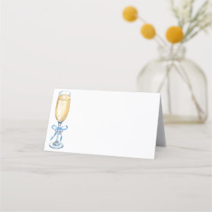 Something Blue Champagne Bridal Place Card