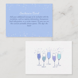 Something Blue Champagne Bridal Shower Enclosure Card