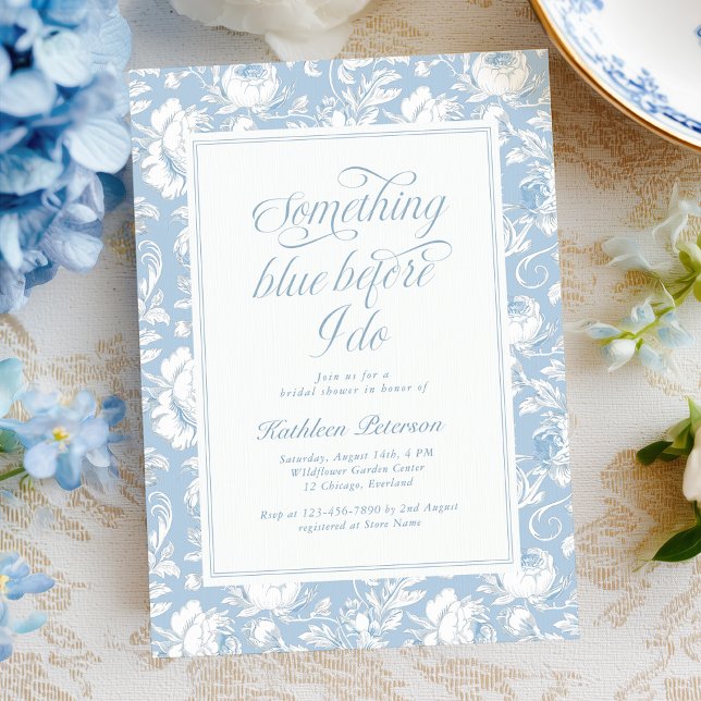 Something Blue Chinoiserie Bridal Shower  Invitation (Creator Uploaded)