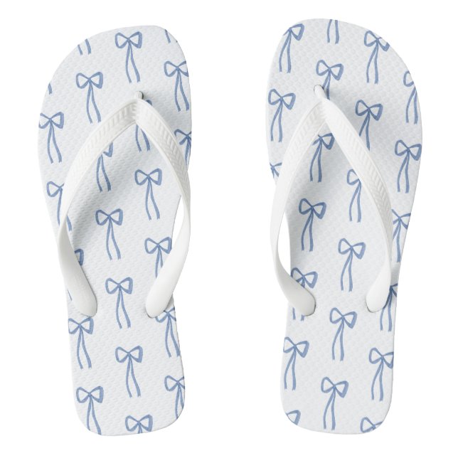Something Blue Coquette Bow Bridal Flip Flops (Footbed)
