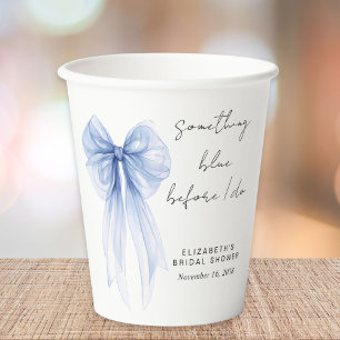 Something Blue Coquette Bow Bridal Shower Paper Cups