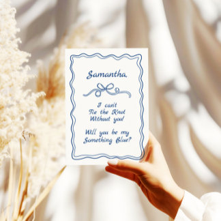 Something Blue Crew Bow Bridesmaid Proposal Invitation