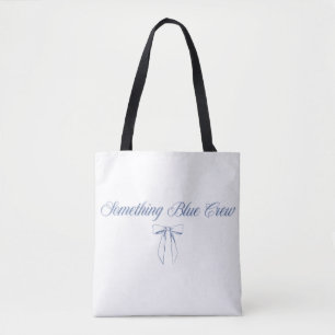 Something Blue Crew Design Blue Bow Bridal Party Tote Bag