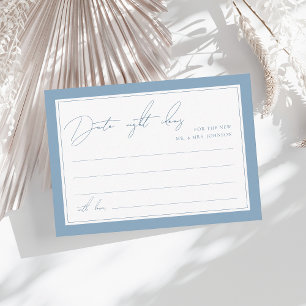 Something Blue Date Night Ideas Bridal Shower Enclosure Card