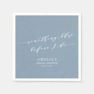 Something Blue Dusty Blue Bridal Shower Classic Napkin