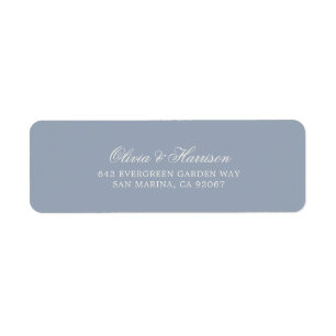 Something Blue Dusty Blue Elegant Address Label