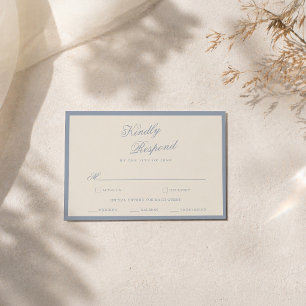 Something Blue Dusty Blue Elegant RSVP Card