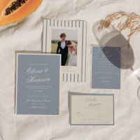 Something Blue Dusty Blue Estate Invitation