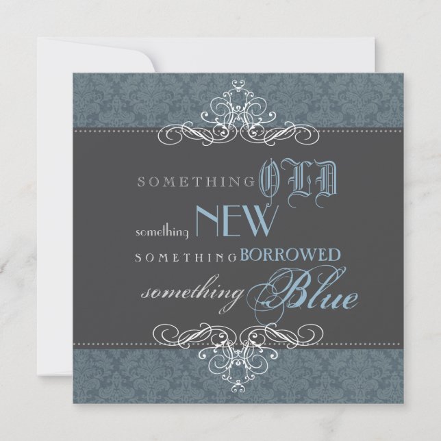 Something Blue Elegant Bridal Shower Invitation (Front)