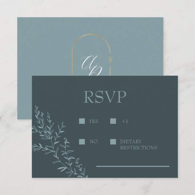 Something Blue Elegant Modern Response Card (Front/Back)