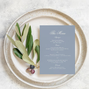 Something Blue Elegant Wedding Menu Card