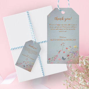 Something Blue Elegant Wildflower Favour Tag