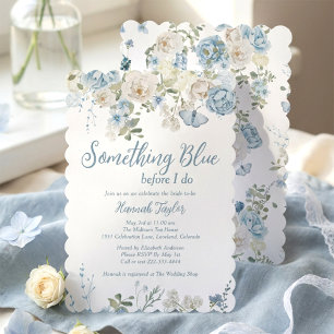 Something Blue Floral Before I Do Bridal Shower Invitation