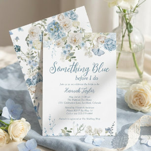 Something Blue Floral Before I Do Bridal Shower Invitation