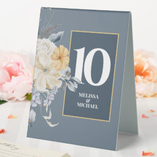 SOMETHING BLUE FLORAL Border Table Numbers